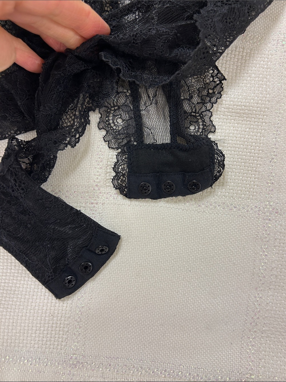 Black Lace Bodysuit Top - Women image 5